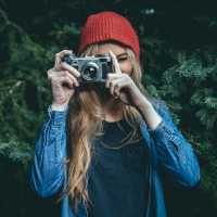 Photo of a girl with a camera